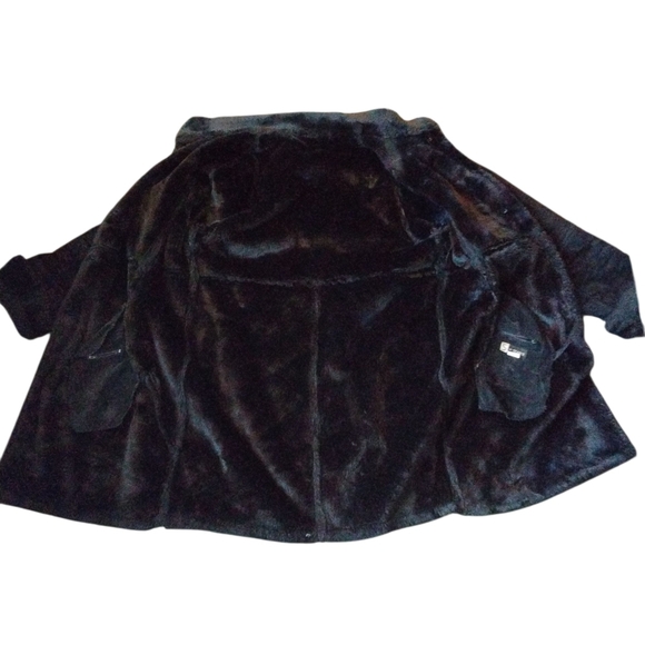SEARLE Suede Fur Lined Black Coat Women's Medium Suede Jacket - Picture 9 of 11
